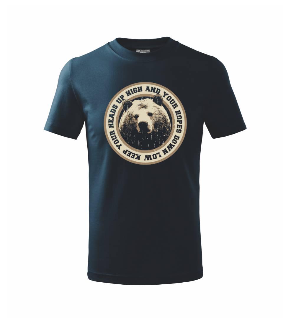Tričká so zvieratami - Bear headsup - Tričko detské bavlnené