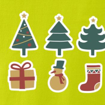 Vianočná sada - stromčeky a darčeky
