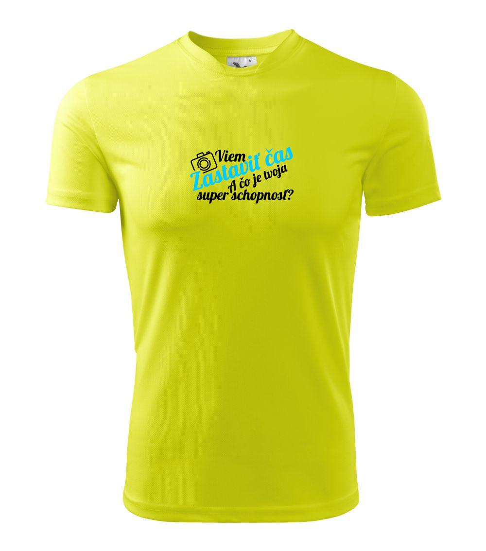 Tričká pre fotografov - Zastaviť čas - tvoja super schopnosť - šikmý - Pánske tričko Fantasy športové