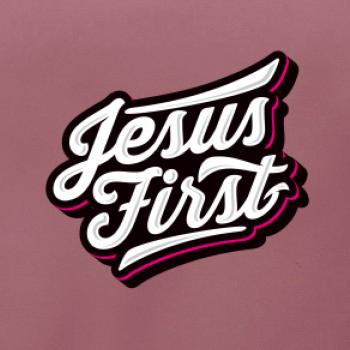 Jesus first biely nápis