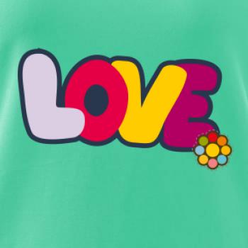 Love nápis s kvetinou Love nápis s kvetinou