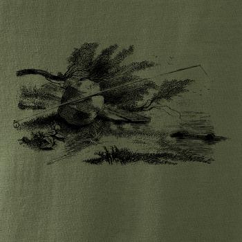 Kreslený prút opretý o kameň