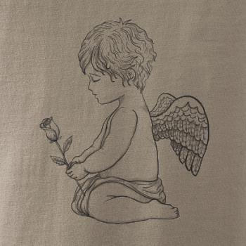 Anjel kresleny s ruží