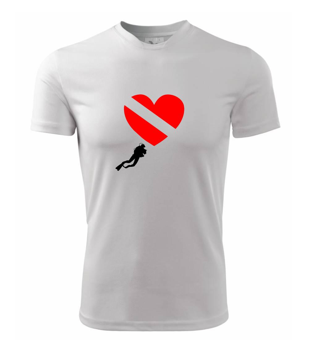 Potápačské tričká - Dive srdce - Pánske tričko Fantasy športové