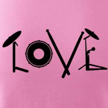 Love bubeník nápis