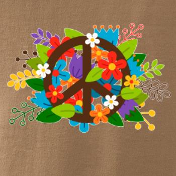 Peace symbol prerastený kvetinami