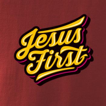 Jesus first žltý nápis