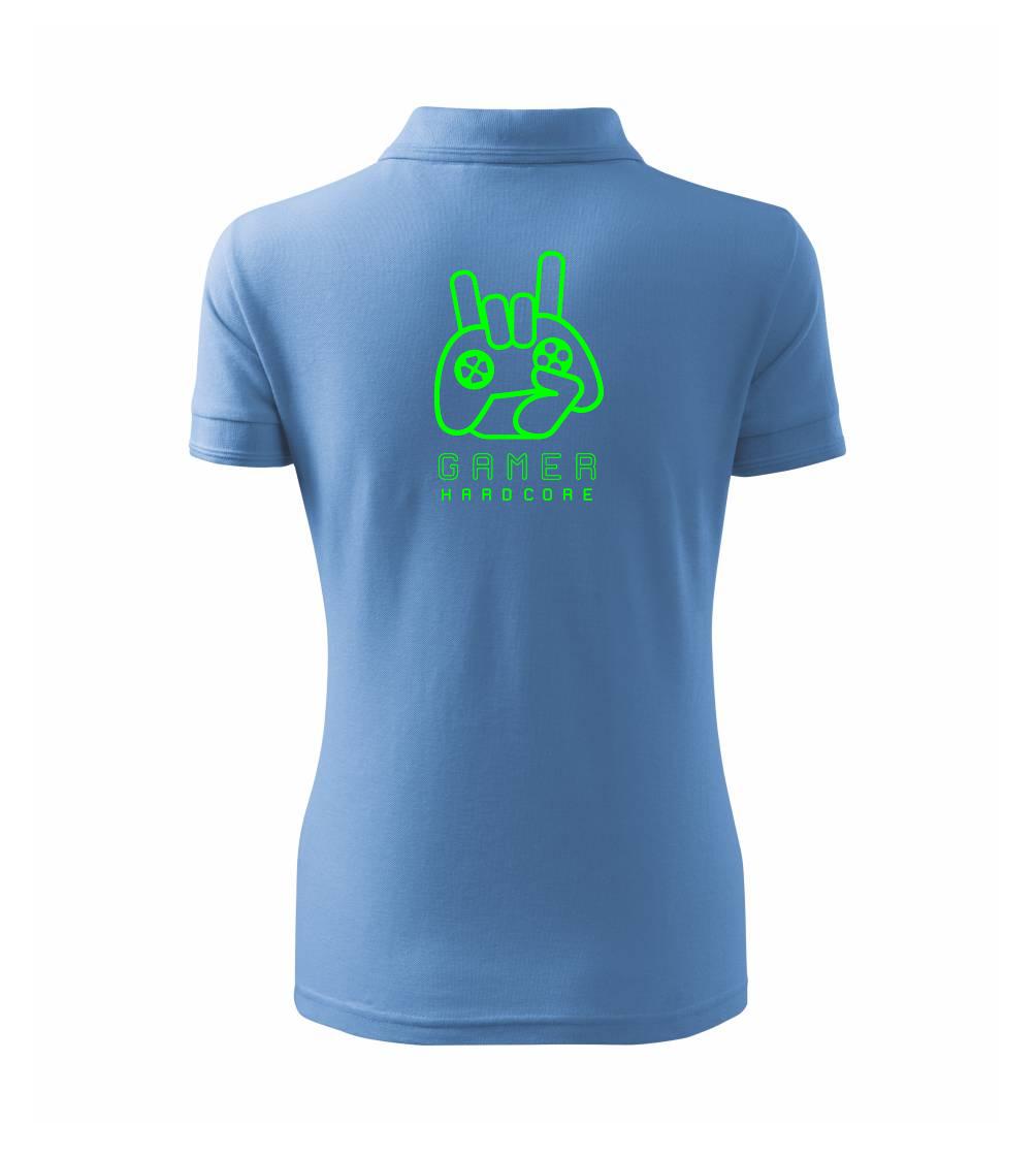 Tričká pre ajťákov - Hardcore gamer - ruka - zelená - Polokošeľa dámska Pique Polo