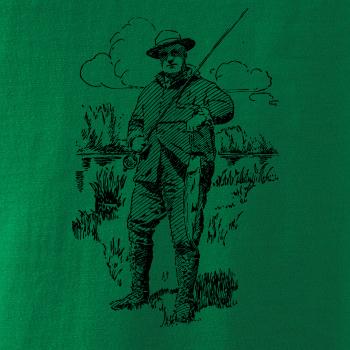 Kreslený rybár s úlovkom