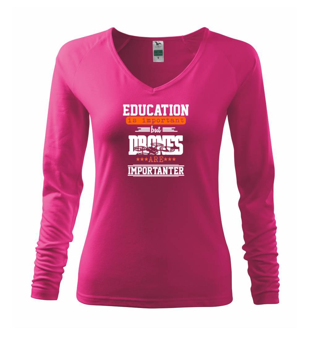 Tričká pre modelára - Dron education - Tričko dámske Elegance