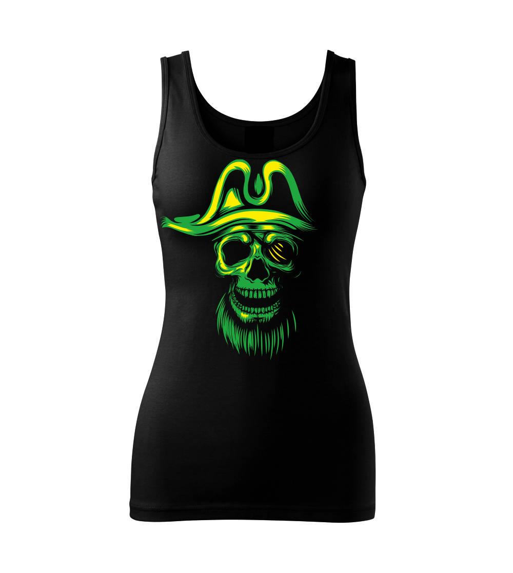 Grafické tričká - Green Pirate skull - Dámske tielko