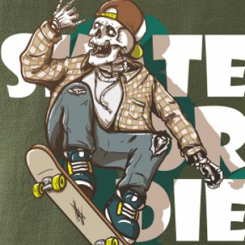 Skull riding skateboard Skull riding skateboard