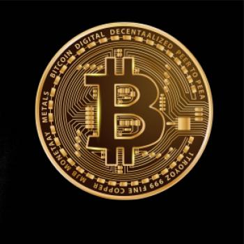 Bitcoin zlatá minca guľatá Bitcoin zlatá minca guľatá