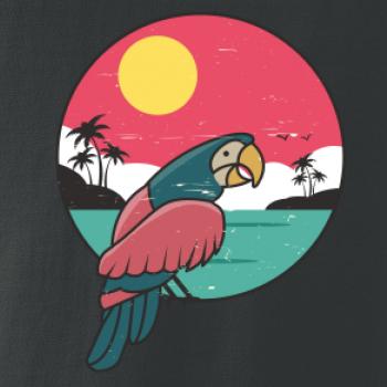 Papagáj v kruhu pri mori