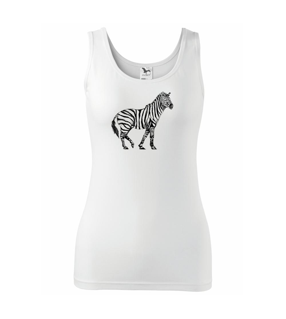 Tričká so zvieratami - Zebra kreslená - Dámske tielko