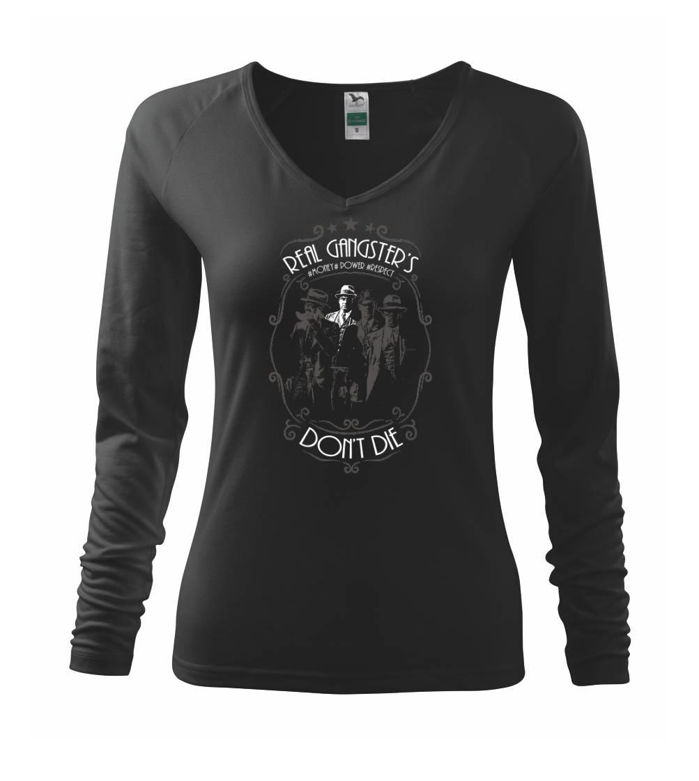 Grafické tričká - Real Gangster's Don't Die - Tričko dámske Elegance