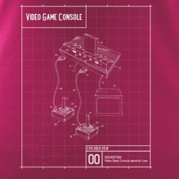 Nákres video game console s joystickom