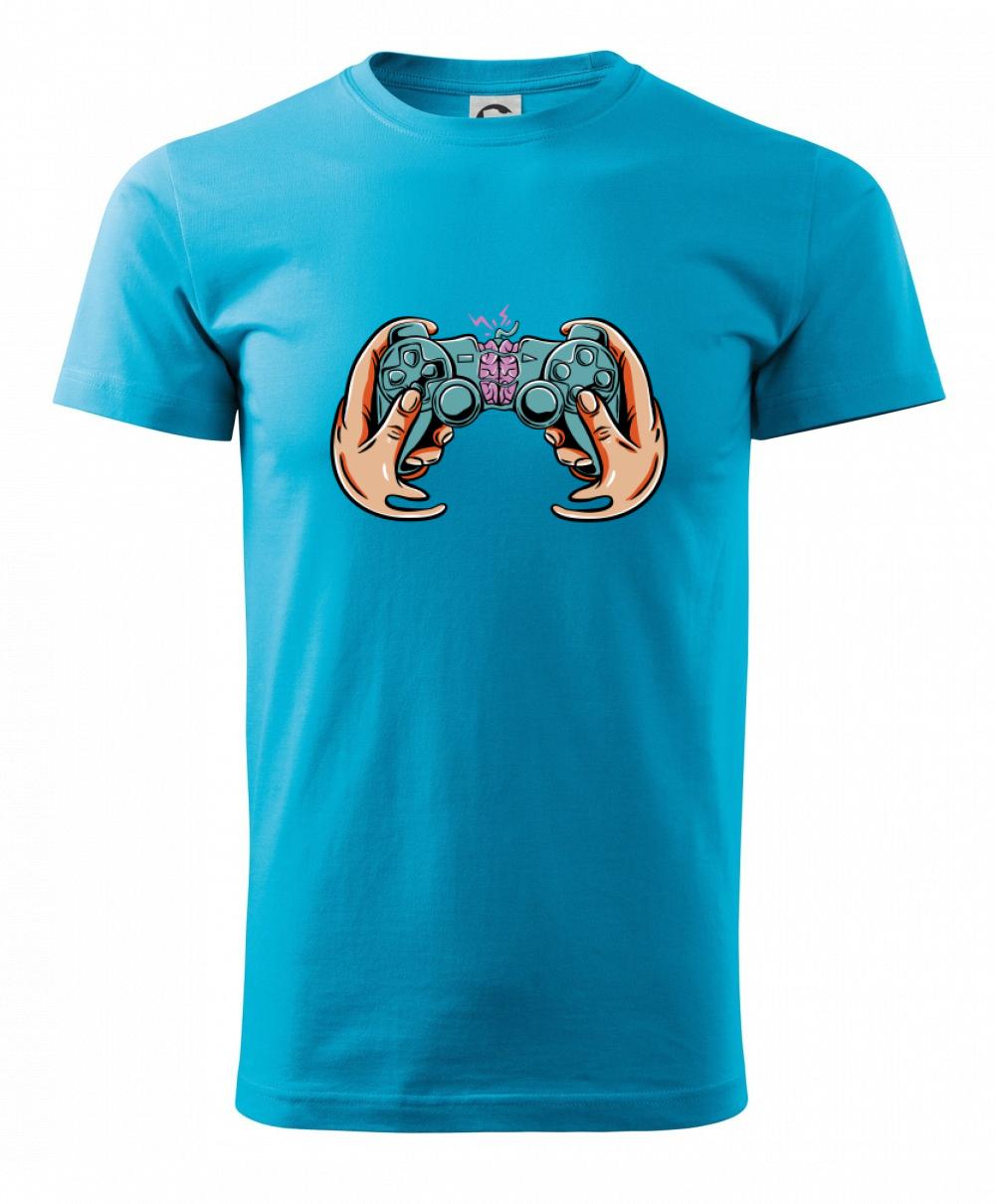 Tričká pre ajťákov - Gamer - mozog v gamepade - Klasické pánske tričko vyššej gramáže