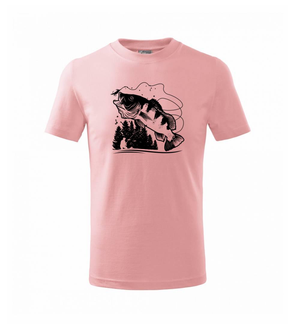 Rybár na brehu rybníka muškári