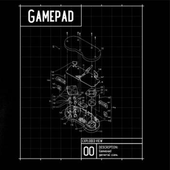 Nákres Gamepad rozobratý Nákres Gamepad rozobratý