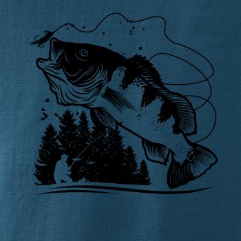 Rybár na brehu rybníka muškári