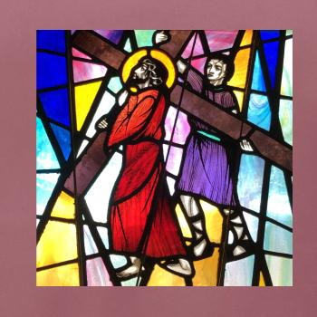 Vitráž - Ježiš a kríž