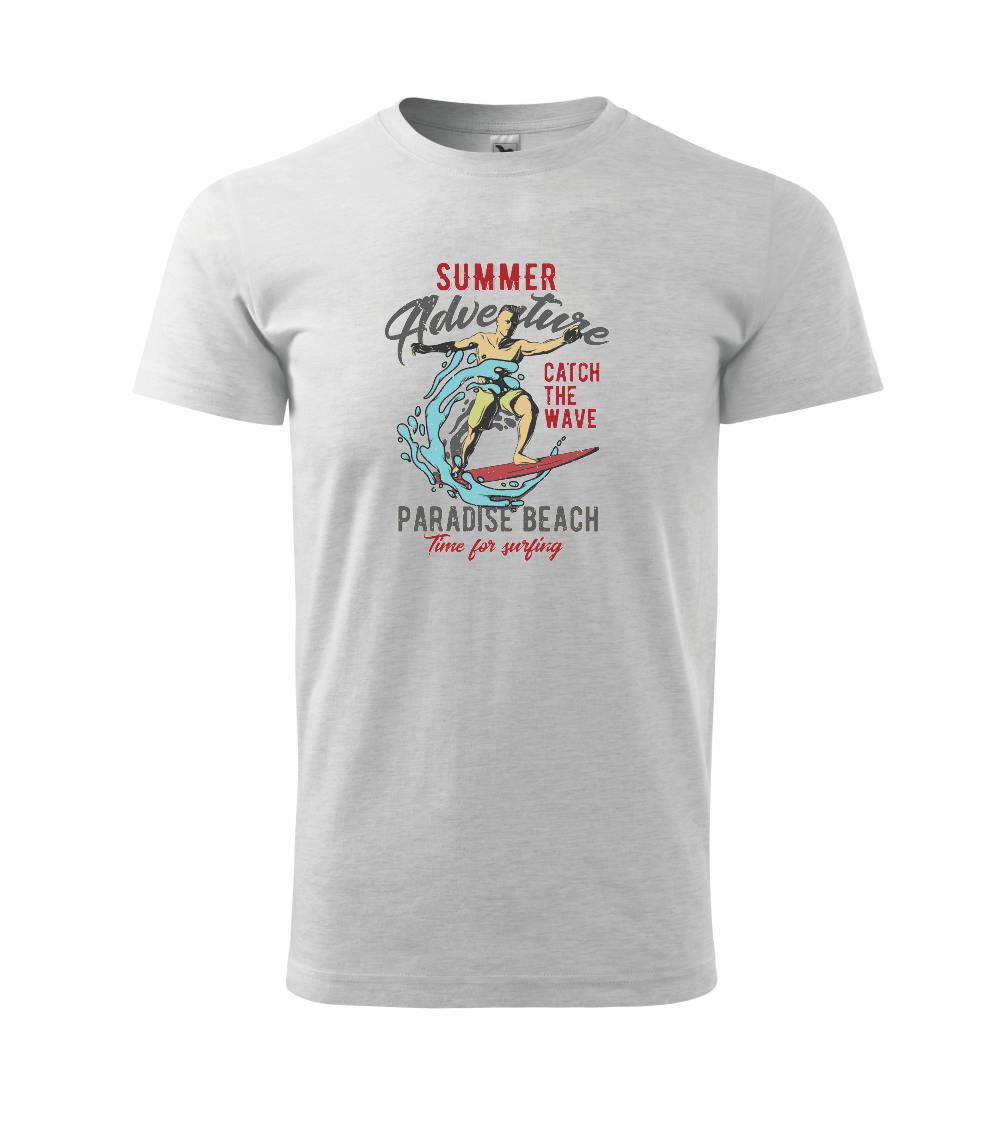 Surferske tričká - Summer adventure Catch the Wave - Klasické pánske tričko vyššej gramáže