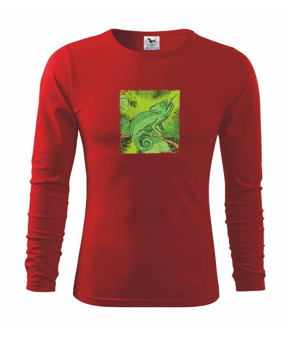 Tričká so zvieratami - Chameleon na vetve - Tričko detské Long Sleeve