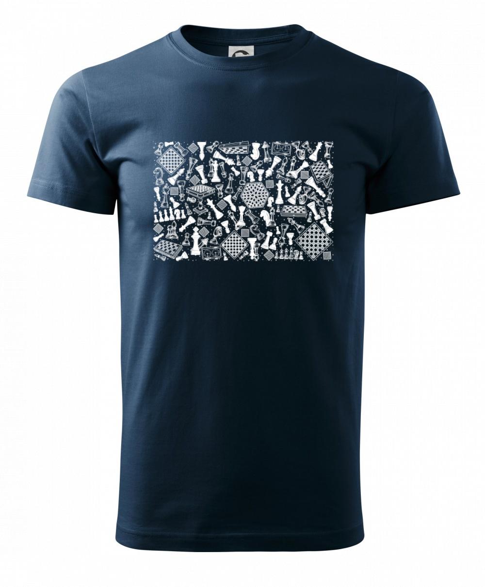 Tričká a mikiny so spoločenskými hrami  - Šach obdĺžnik - Tričko extra veľké  (5-8XL)