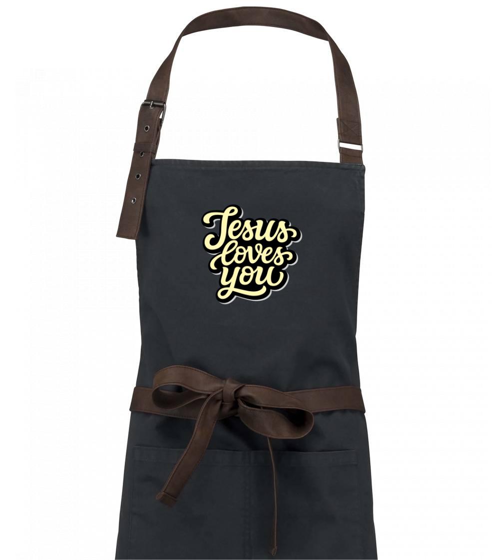 Jesus loves you - písané písmo - Zástera Vintage