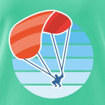 Paragliding oranžový v modrom koliesku