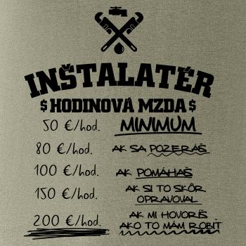 Hodinová mzda Inštalatér