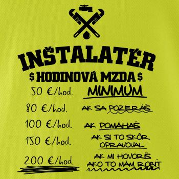 Hodinová mzda Inštalatér
