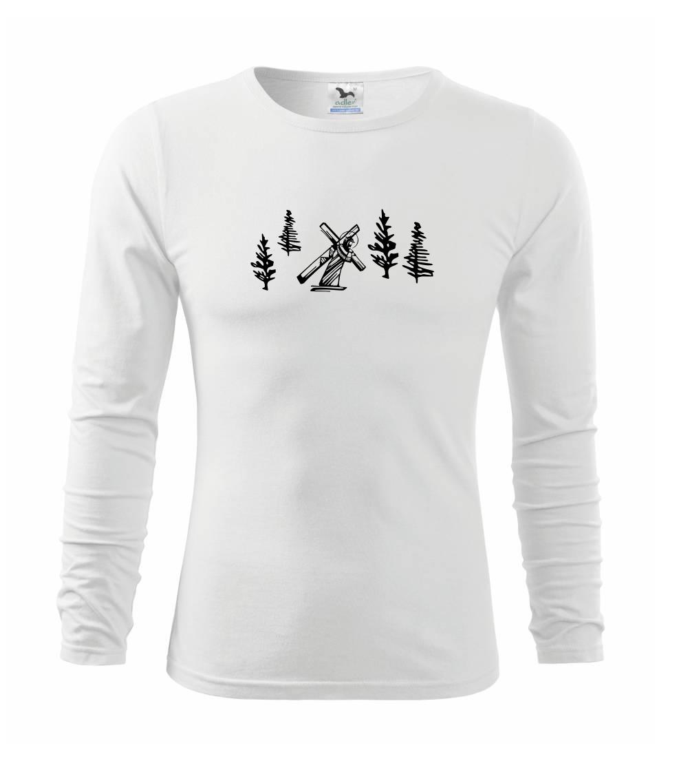 Vianočné tričká - Ježiš s krížom   - Tričko s dlhým rukávom FIT-T long sleeve
