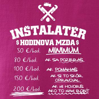 Hodinová mzda Inštalatér