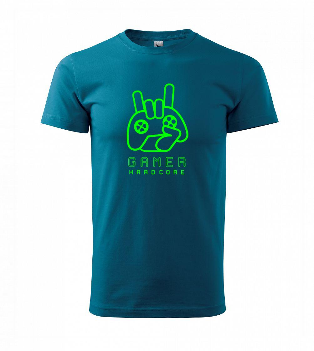 Tričká pre ajťákov - Hardcore gamer - ruka - zelená - Tričko extra veľké  (5-8XL)