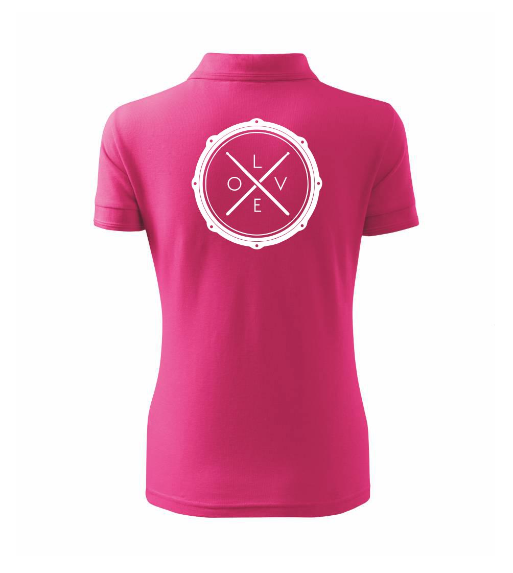 Hudobné tričká - Paličky bicie LOVE - Polokošeľa dámska Pique Polo