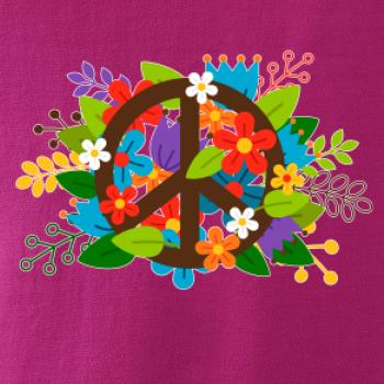 Peace symbol prorostlý květinami