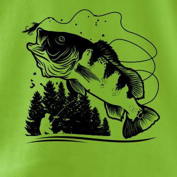 Rybár na brehu rybníka muškári