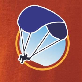 Paragliding modrý padák v kruhu