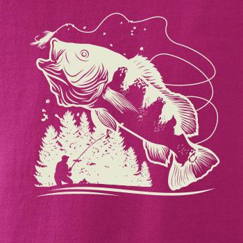 Rybár na brehu rybníka muškári