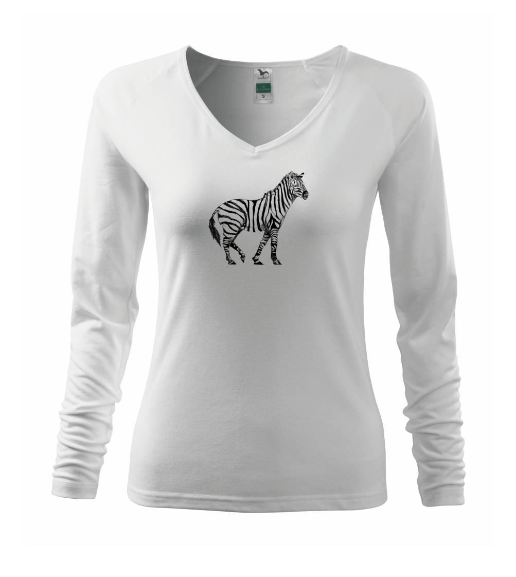 Tričká so zvieratami - Zebra kreslená - Tričko dámske Elegance