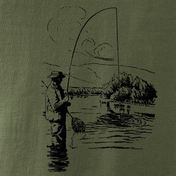 Kreslený rybár s podberákom Kreslený rybár s podberákom