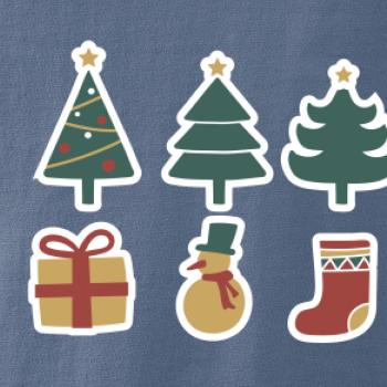 Vianočná sada - stromčeky a darčeky