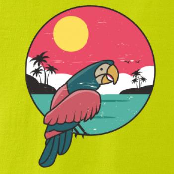 Papagáj v kruhu pri mori