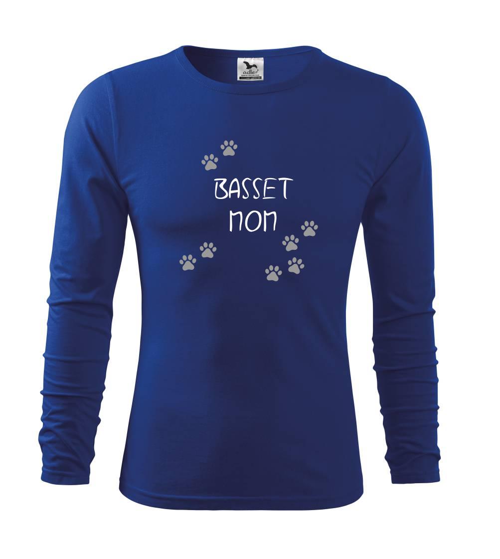 Baset na tričku - Basset mom (Reflexné labky) - Tričko detské Long Sleeve
