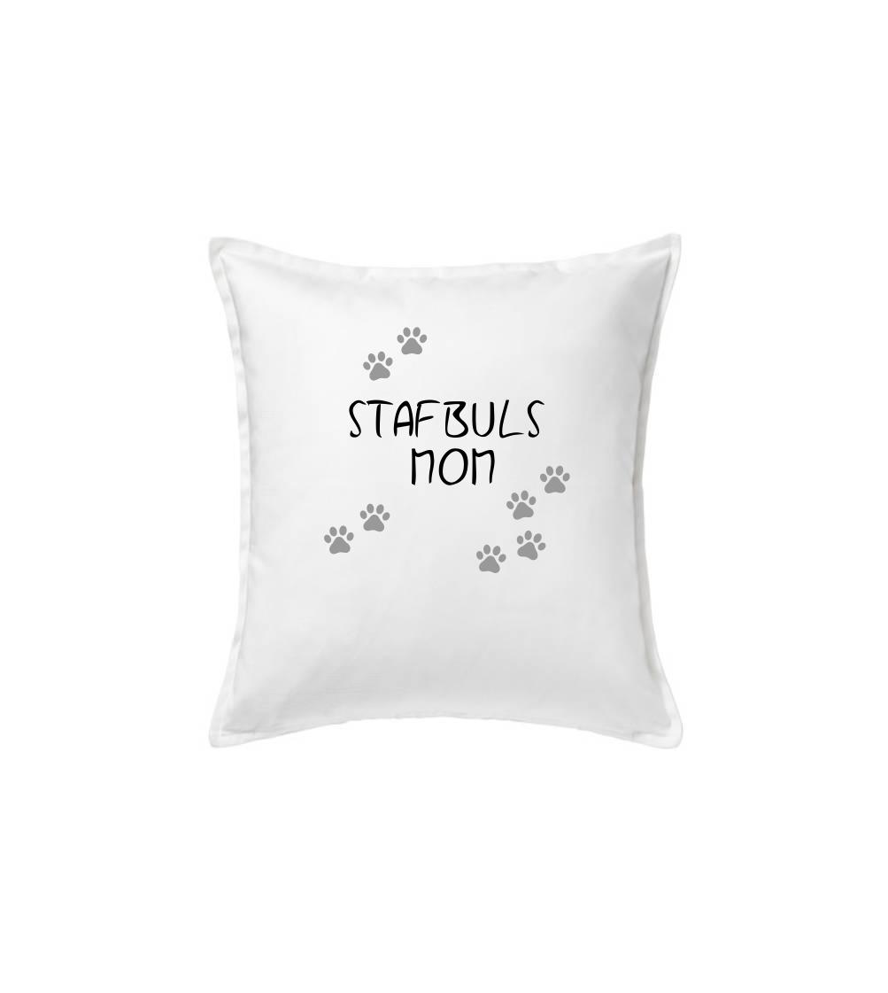 Ostatné psie plemená - Stafbuls mom (Stafordšírsky bulteriér)  (Reflexné labky) - Vankúš 50x50