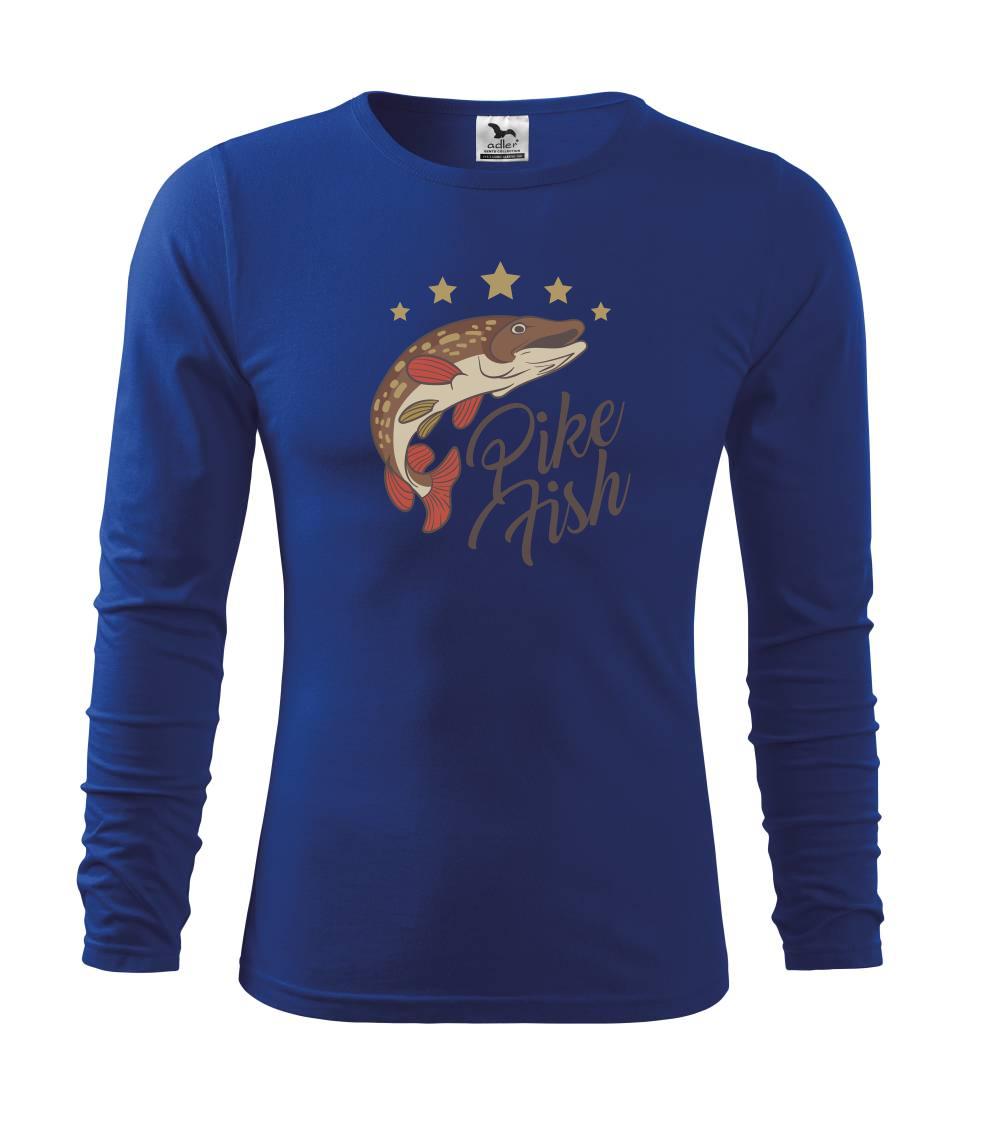 Tričká pre rybárov s potlačou - Šťuka obecná hviezdičky - Tričko detské Long Sleeve