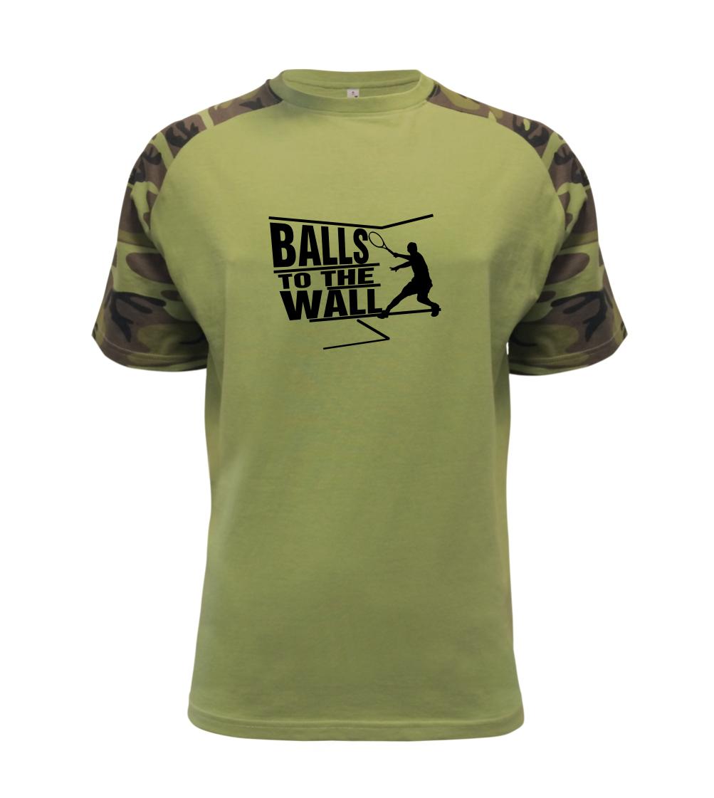 Tričká s motívom Squash - Balls to the Wall squash - Raglan Military