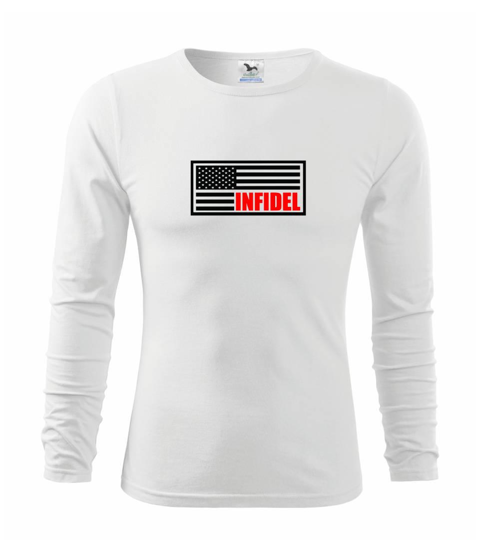 Vojenská tričká s potlačou - Infidel vlajka - Tričko detské Long Sleeve
